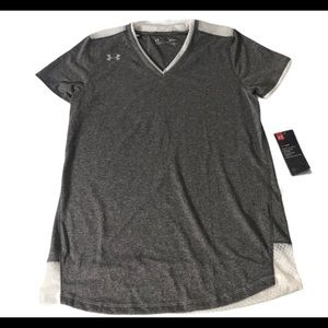Under Armour T-Shirt NWT  sz M Heat Gear LooseTee Gray Workout Gym Relaxed